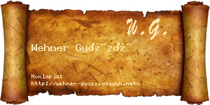 Wehner Győző névjegykártya